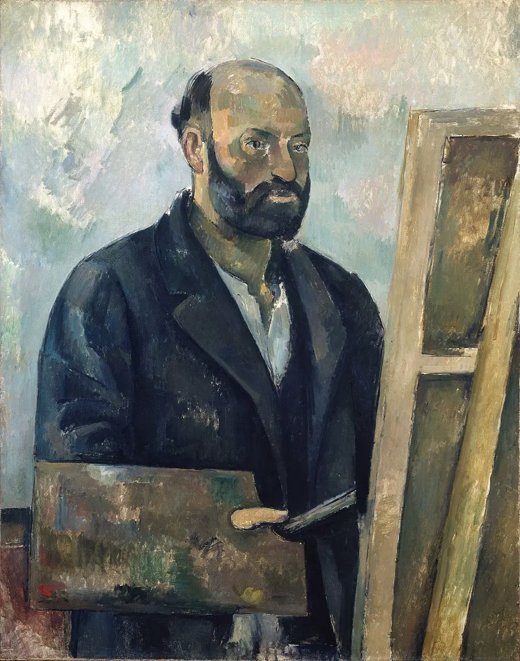 Self Portrait with Palette in Detail Paul Cezanne